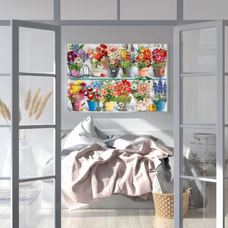 Potted Flower Oil Paint By Numbers Kits Coloring Drawing for Adults Children