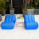 Waterproof Nylon Lazy Bag Inflatable Sofa Outdoor Air Bed (Navy Blue Small)