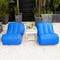 Waterproof Nylon Lazy Bag Inflatable Sofa Outdoor Air Bed (Navy Blue Small)
