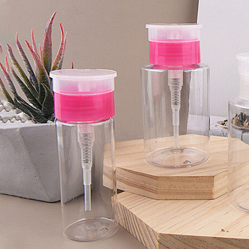 3pcs Push Down Dispenser, Empty Bottle Container for Nail Polish Remover, 180ml
