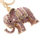 Women's Elephant, Inserted Colors, Cast Rose Keychain