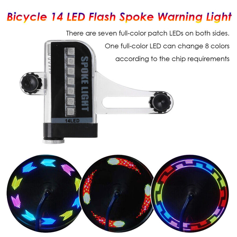 2pcs Waterproof Bicycle Spoke Light LED Mountain Bike Wheel Safety Warning Lamp