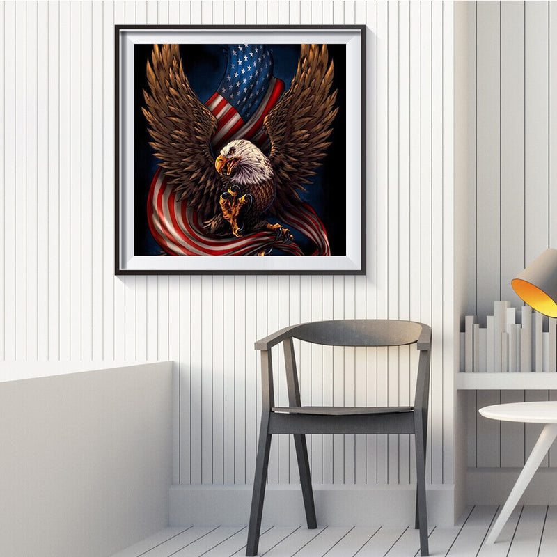 Eagle Flag Frameless DIY Oil Paint by Numbers Hand Painted Artistic Craft