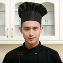 Adjustable Elastic Men Women Mushroom Cap Cooking Kitchen Chef Hats (Black)