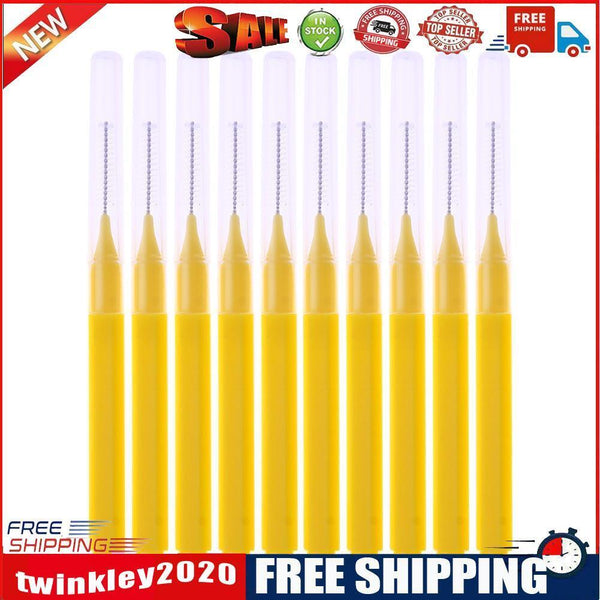 8pcs/Pack I Type Interdental Brushes Dental Cleaning Massage Tool(Yellow)