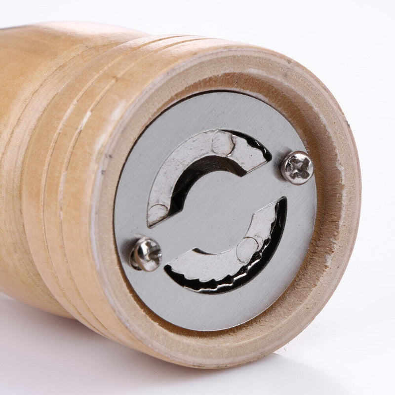 6in Wooden Salt Spice Sauce Corn Shaker Pepper Mill Grinder Kitchen Tool