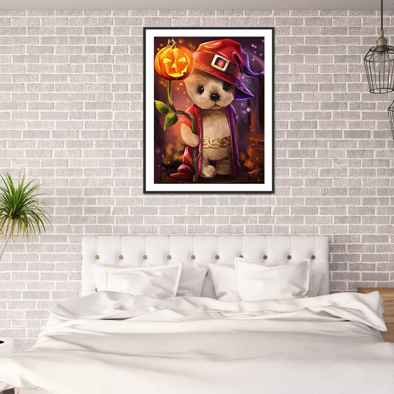 5D Diamond Painting Pumpkin Bear Full Round Drill Rhinestone DIY Decoration Gift