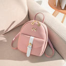 Simple Hit Color Bowknot Backpacks Women Small Shoulder Crossbody Bags PU Leathe