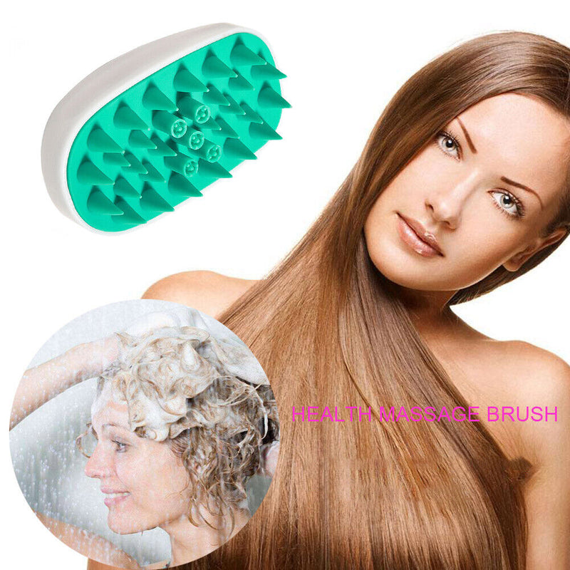 Silicone Head Body Scalp Massage Brush Hair Washing Clean Combs (White) Newly