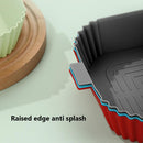 Square Cake Pan Non-stick Disk Air Fryers Tray for Home Kitchen Tool (Grey)