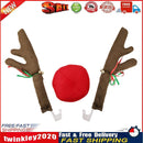 Christmas Car Deer Antlers Nose Horn Costume Truck Holiday Decor (A Brown) Newly