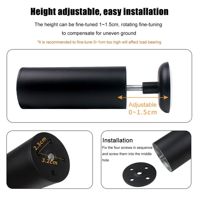 Stainless Steel Adjustable Sofa Foot Cabinet Foot Bed Leg Hardware Home Decor