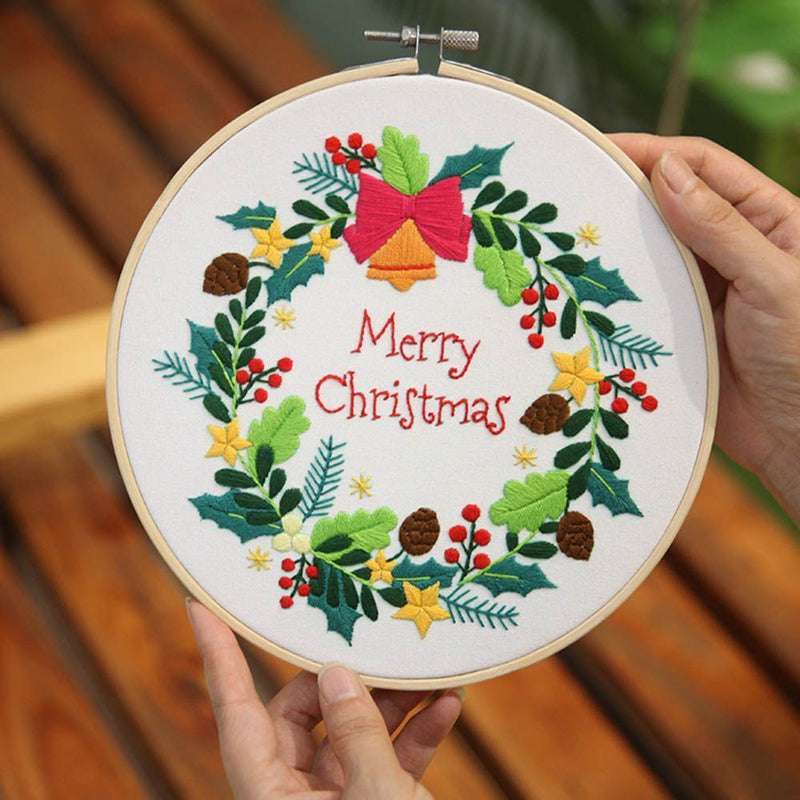 DIY Crafts Embroidery Hoop Flower Embroidery Cross Stitch Kit Needle Punch