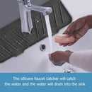 Mat Sink Splash Guard Water Catcher Drying Pads for Kitchen Bathroom(Black)