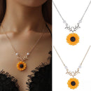 Accessories Sunflower Necklace Clavicle Chain Flower Twig Pendant Bohemian