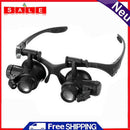 Head Watch Jewelry Magnifier 10/15/20/25x LED Lamp Watchmaker Optical Eyeglasses