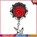 Acrylic Ear Gauge Plug Alloy Rose Ear Expander Unisex Jewelry(Red)(10mm)
