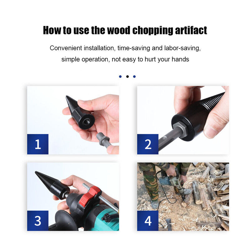 7pcs Electric Firewood Log Splitter Drill Bit Woodworking Wood Chopping Too