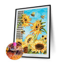 DIY Full Round Drill Diamond Paint Sunflower Mosaic Rhinestone Drawing Pictur