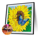 Diamond Painting Partial Special Drill Sunflower butterfly Picture of Rhin