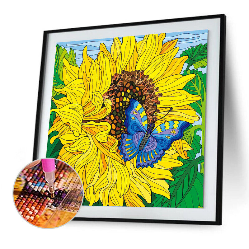 Diamond Painting Partial Special Drill Sunflower butterfly Picture of Rhin