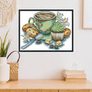 Teacup Cross Stitch Kit 14CT Stamp Embroidery DIY Needlework (J430 27x19cm)