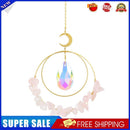 Crystal  Moon Circle Hanging Metal Pendant Home Decor (Pink)