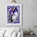 Purple Butterfly 5D DIY Full Round Diamond Painting Rhinestones Mosaic Beadwork