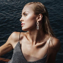 Jewelry Geometric Drop Earrings Ear Stud Dangling Earrings Rhinestone Earring