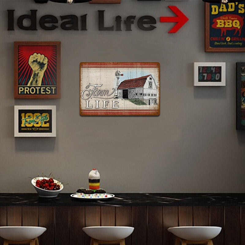 Farm Life Sheet Metal Drawing Metal Painting Tin Wall Home Poster Bedroom Sign