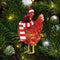 #A Chicken Christmas Hanging Decorations Decorative Wooden Holiday Decor 4pcs Gi