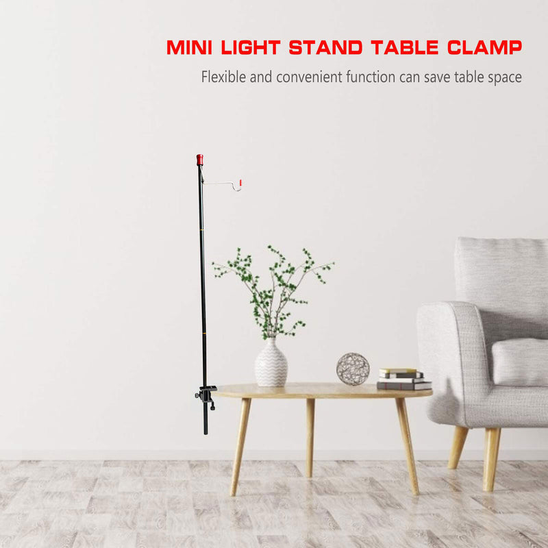 SUNDICK Light Stand Table Clamp Adjustable Height Aluminum Alloy Light Stan