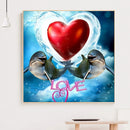 DIY Diamond Painting Kit Love Dolphin Full Round Drill Picture Handicrafts Newly