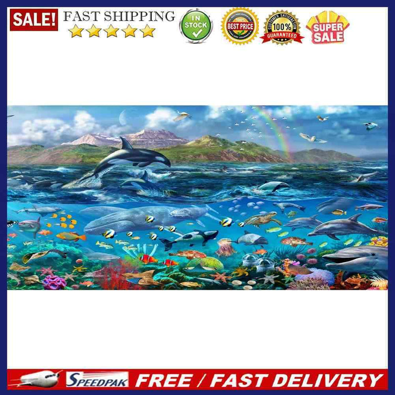 Marine Life Oil Paint By Numbers DIY Canvas Wall Art Picture Craft Home Decor