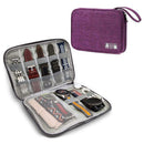 Travel Watch Band Storage Bag Earphone Data Cable Strap Organizers (Purple)