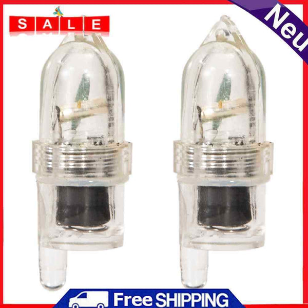 2x LED Fishing Rod Tip Night Light Flash Strike Bite Alarm Alert with Batteries