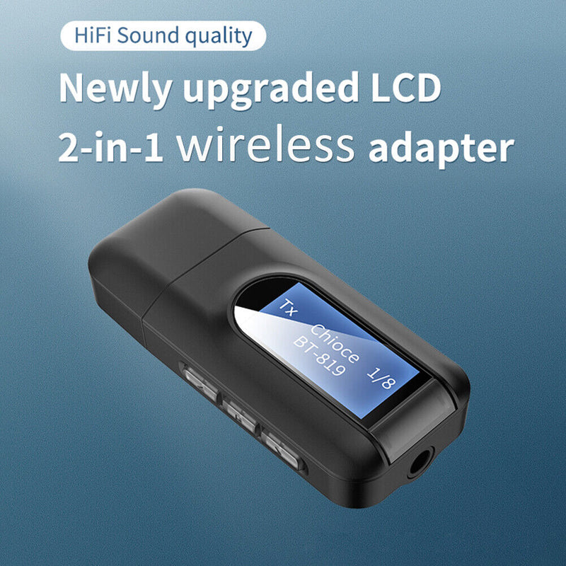 LCD USB Bluetooth-compatible 5.0 Wireless Audio Transmitter Receiver 3.5mm