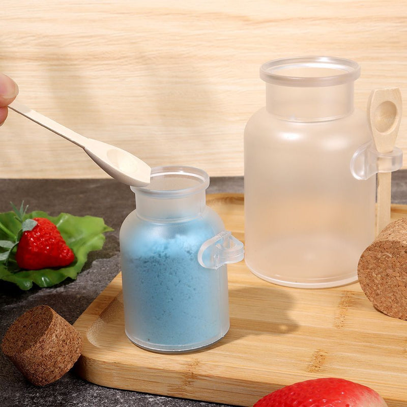Wooden Spoon Frosted Seal Jar Storage Container Cork Stopper Bath Salt Bottle