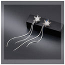 Long Tassel Fashion Pendant Rhinestone Earrings Jewelry Snowflake Ear Stud