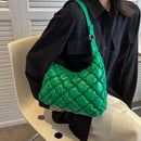 Fashion Women Quilted Rhombic Pattern Shoulder Bag Leather Female Solid Clutch