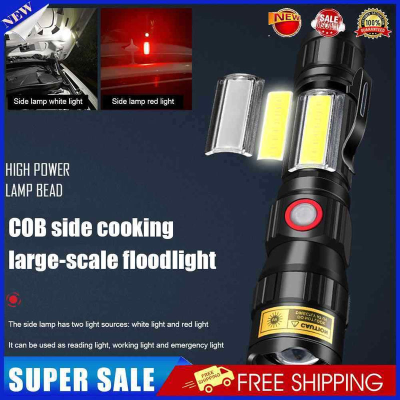 Multifunctional LED Camping UV Lights Outdoor Hiking Emergency Work Flashlight