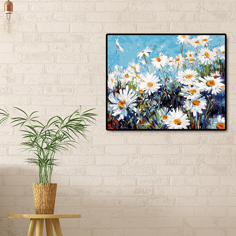 Flower Field Painting By Numbers Kit Acrylic Paint Canvas Wall Art Picture