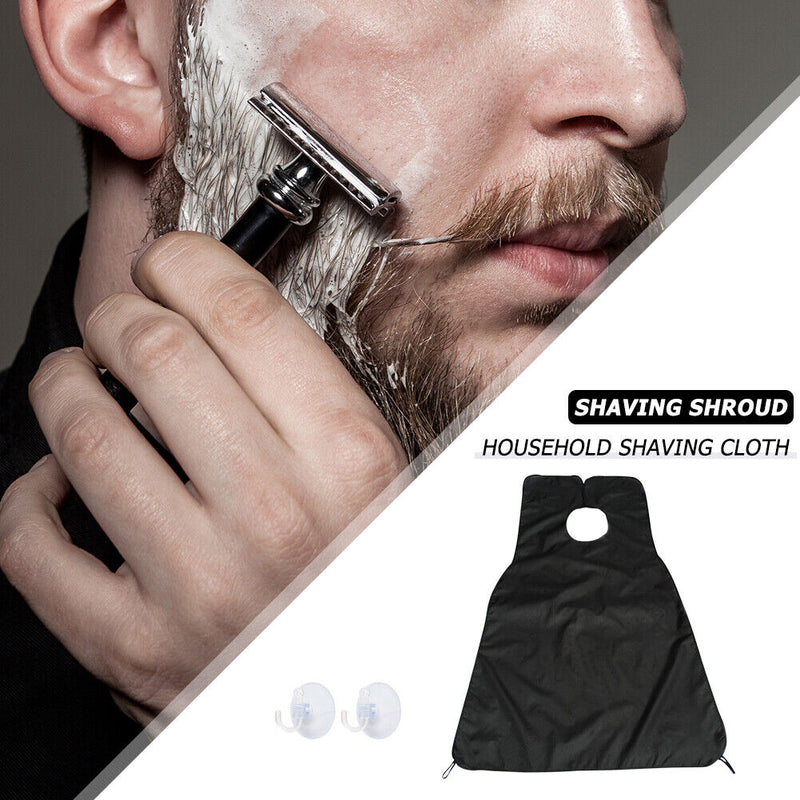 Beard Shaving Cloth Scraping Beard Hair Apron Catcher with Sucker (Black) Newly