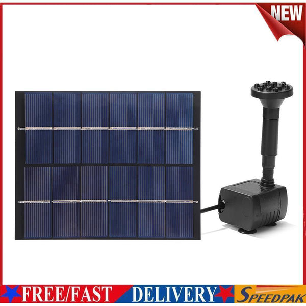 2W 6V Solar Water Pump Panel Home Garden Pond Pool Aquarium Fountain Kits #F