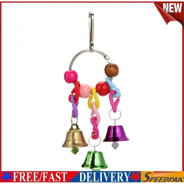 Parrot Bell Toys Hanging Toys Colorful Pet Bird Toys Parrots Bells #F