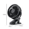 USB Mini Clip Fan Portable Travel Desk Cooling Ventilador (Black 1200mAh)