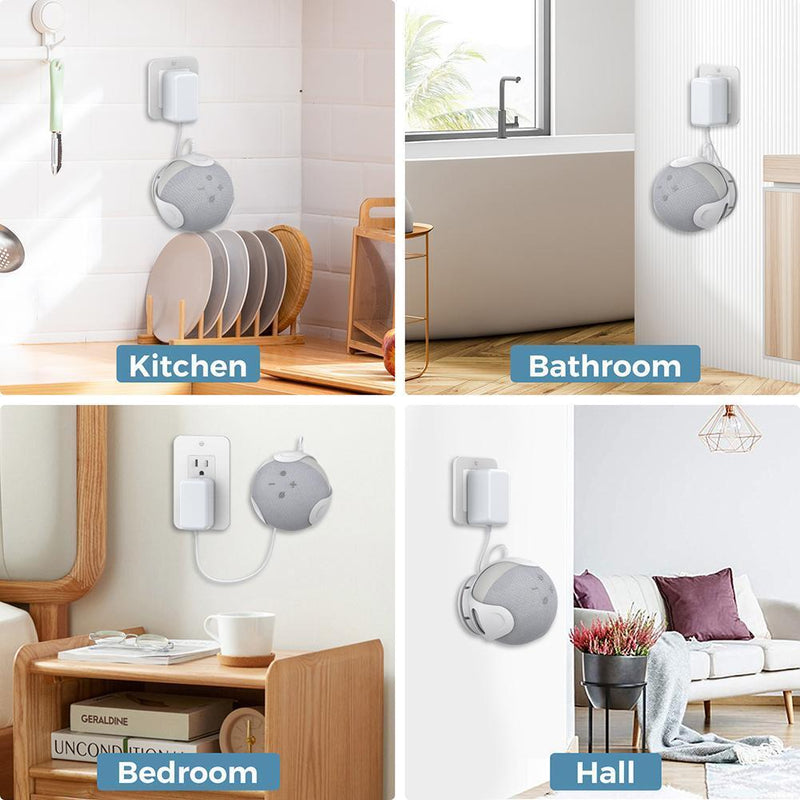 Wall Mounted Stand Space Saving Speaker Holder for Amazon Echo Dot Gen 4 (White)