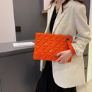 Lady PU Leather Envelope Bag Women Fashion Solid Color Trendy Briefcase Pouch