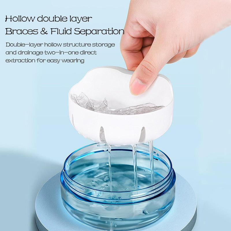 Orthodontic Retainer Braces Storage Box Soaking Invisible Teeth Denture Clean/