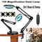 with Base& Clamp LED Lamp Black Desk Light Magnifier Magnifying Glass 10X